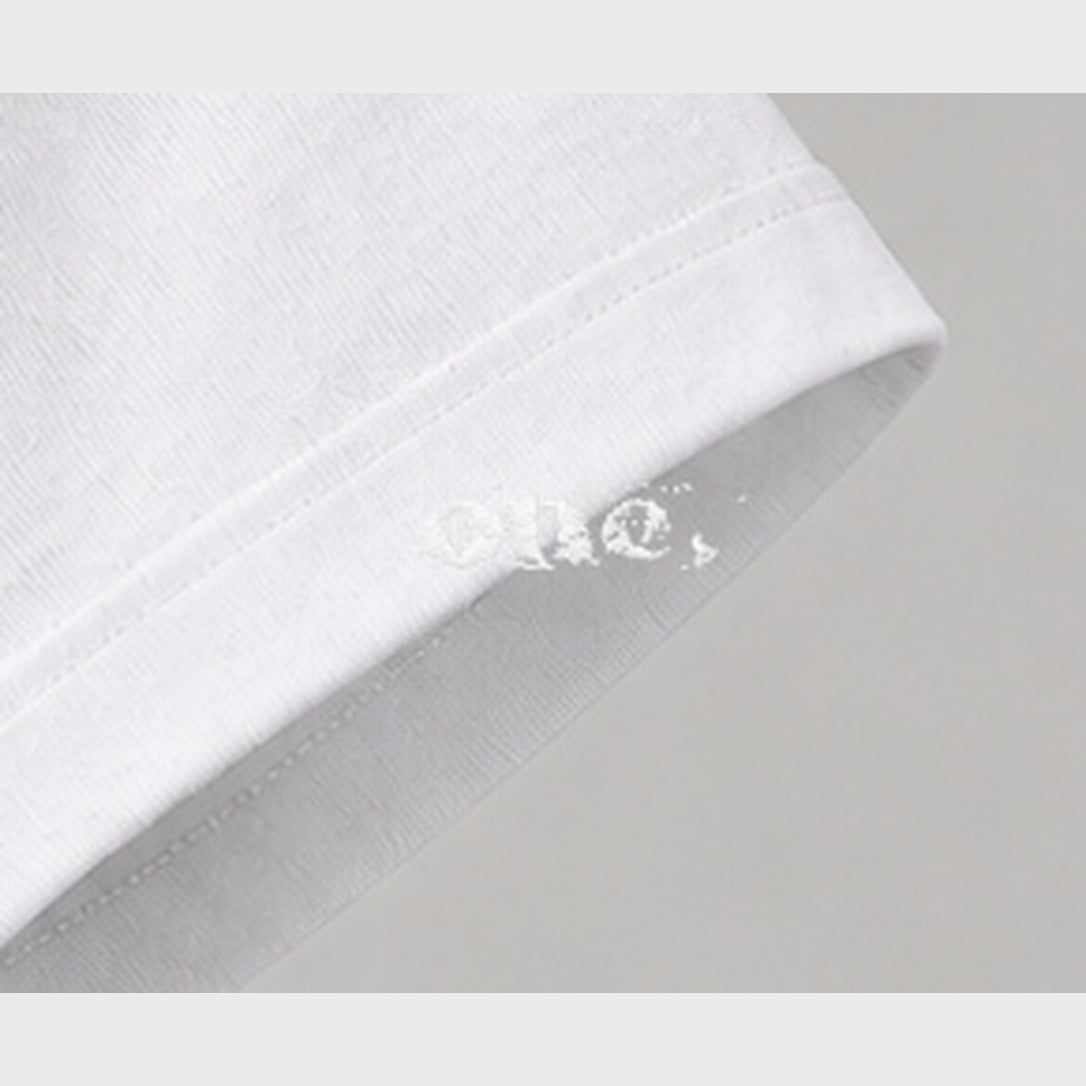 ONE Boxy Crop White – sleeve logo detail