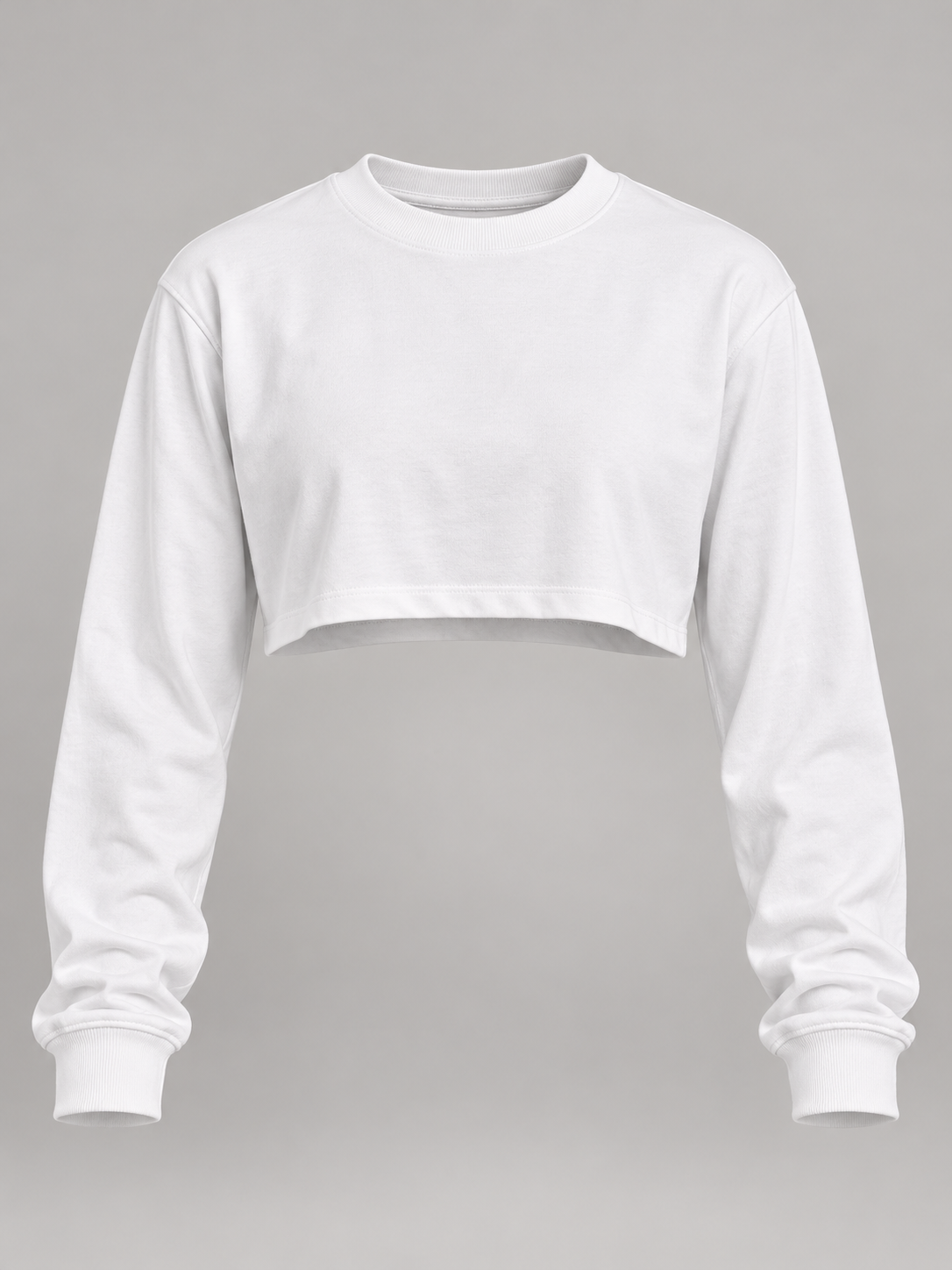 ONE Long Sleeve Crop White — front