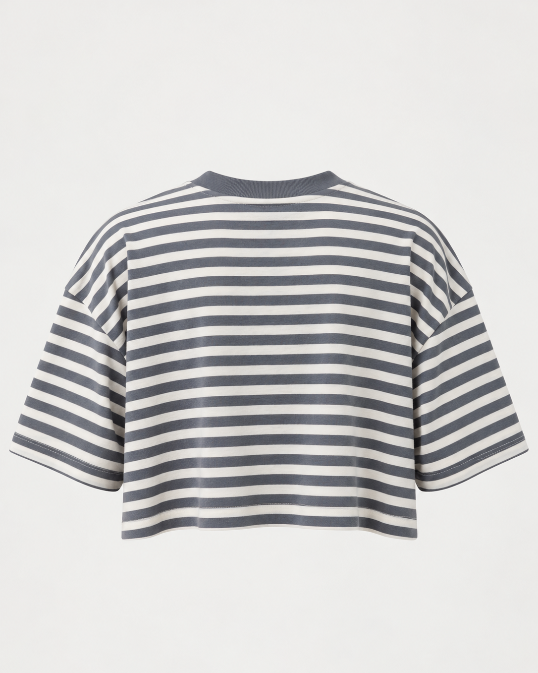 Studio Stripe Gray Crop Tee — back view