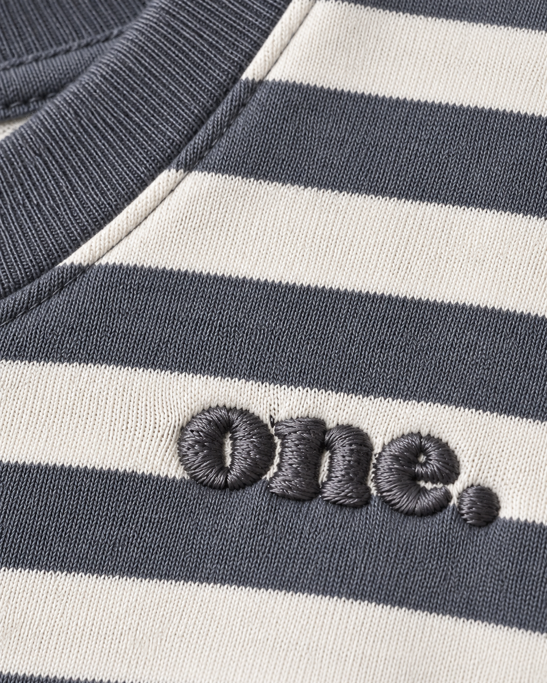 Studio Stripe Gray Crop Tee — detail view
