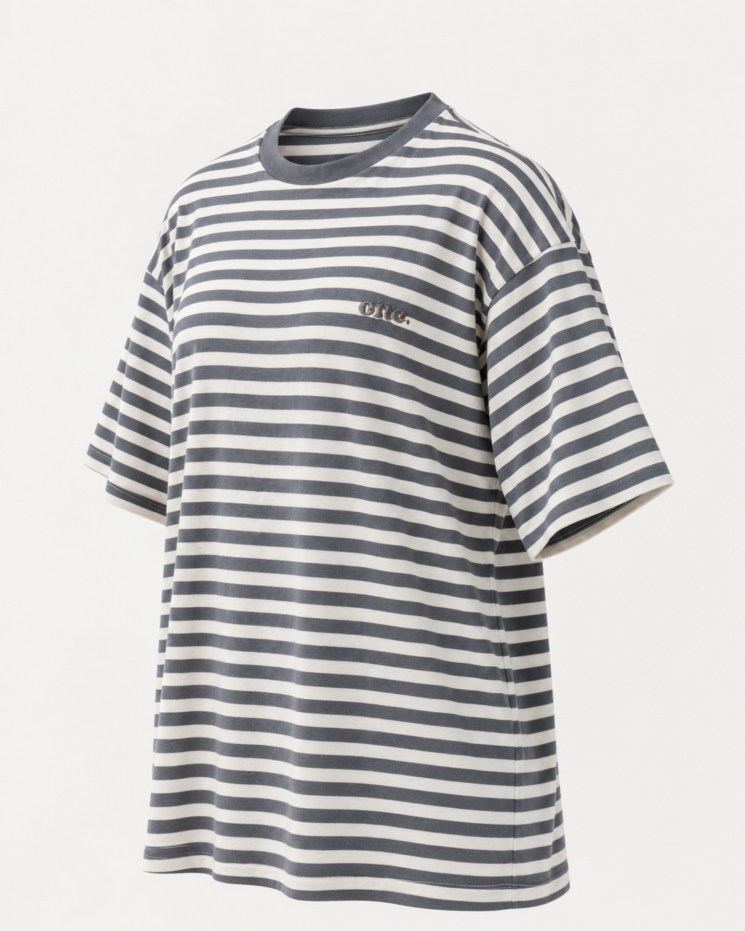 Studio Stripe Gray Tee — side view