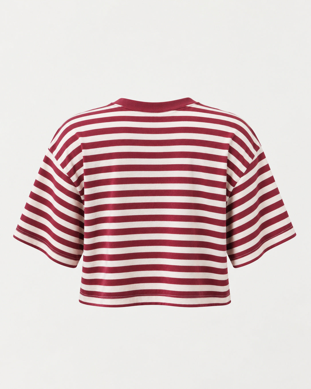 Studio Stripe Ruby Crop Tee — back view