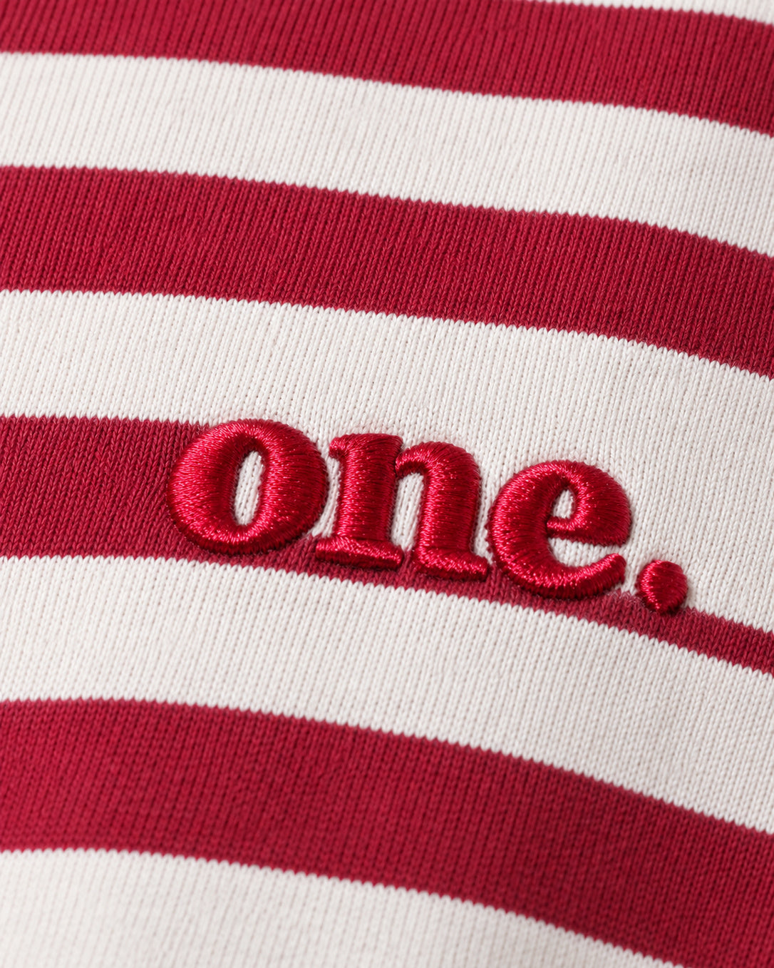 Studio Stripe Ruby Crop Tee — detail view