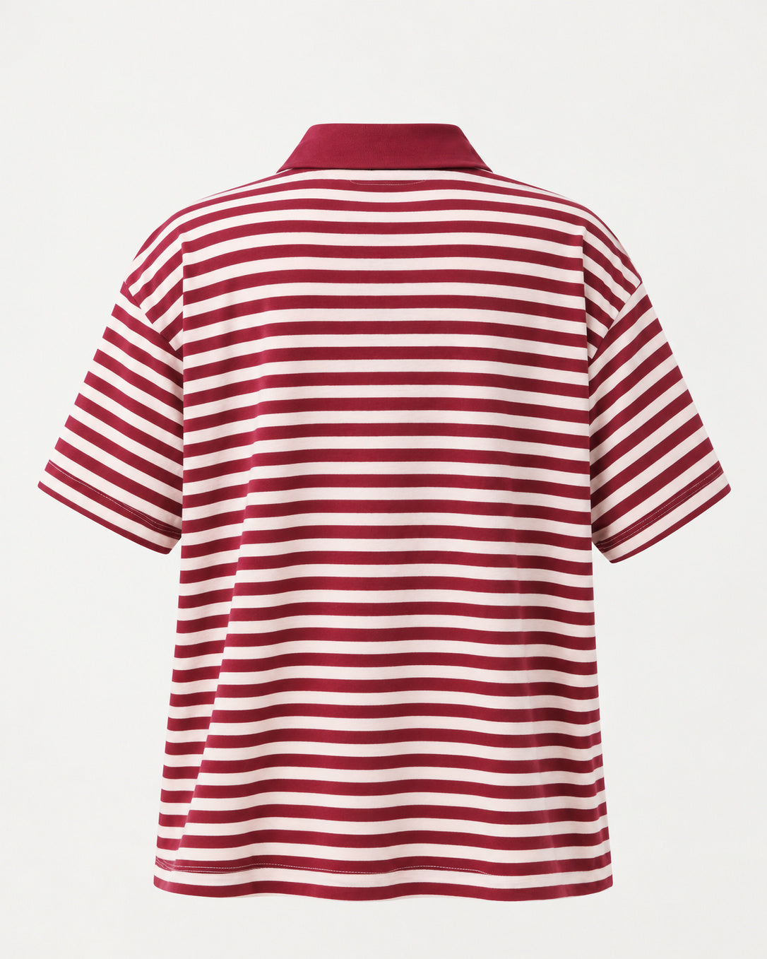 Studio Stripe Ruby Polo Tee — back view