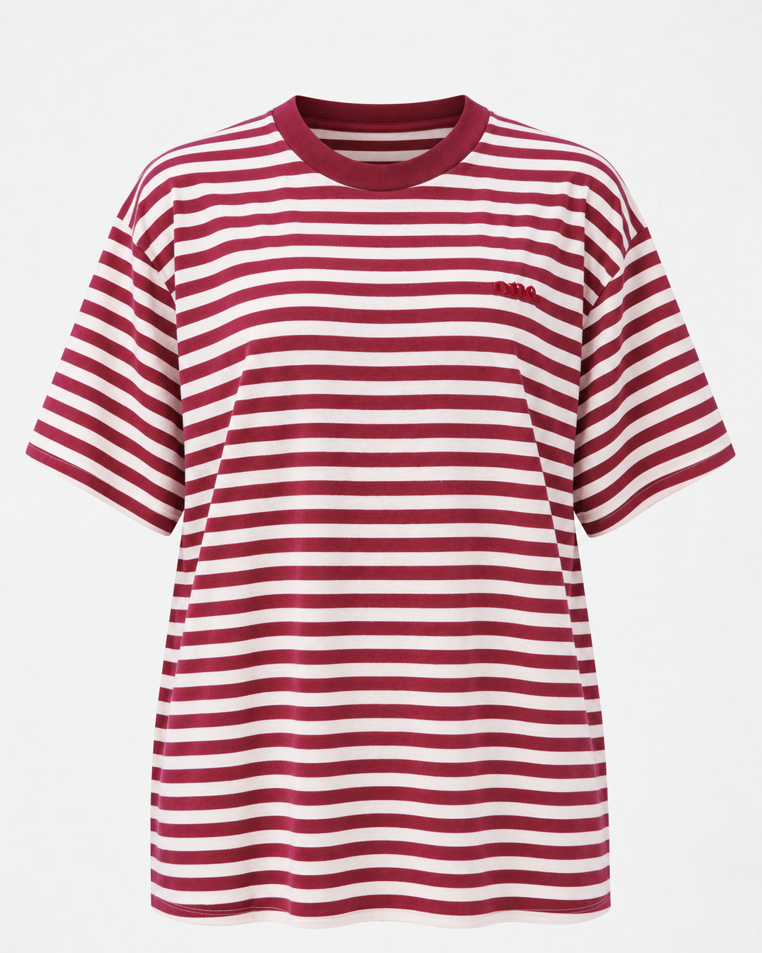 Studio Stripe Ruby Tee — front view