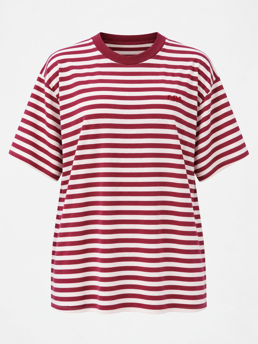 Studio Stripe Ruby Tee — front view