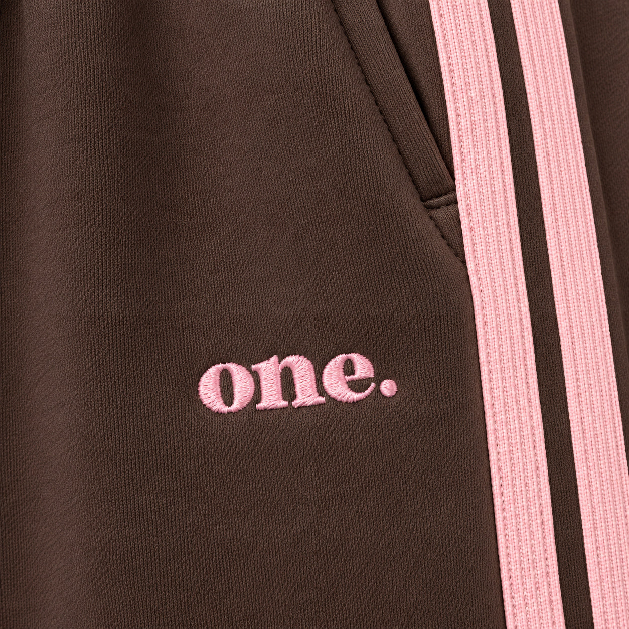 Chocolate Pink Line Jogger — detail view