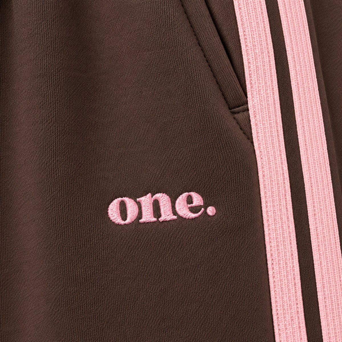 Chocolate Pink Line Jogger — detail view