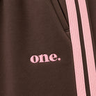 Chocolate Pink Line Jogger — detail view