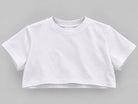 ONE Boxy Crop White – front, horizontal logo at bottom of sleeve