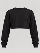 ONE Long Sleeve Crop black — back with original embroidery