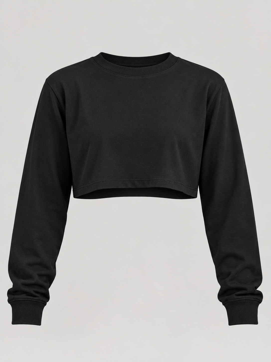 ONE Long Sleeve Crop Black — front