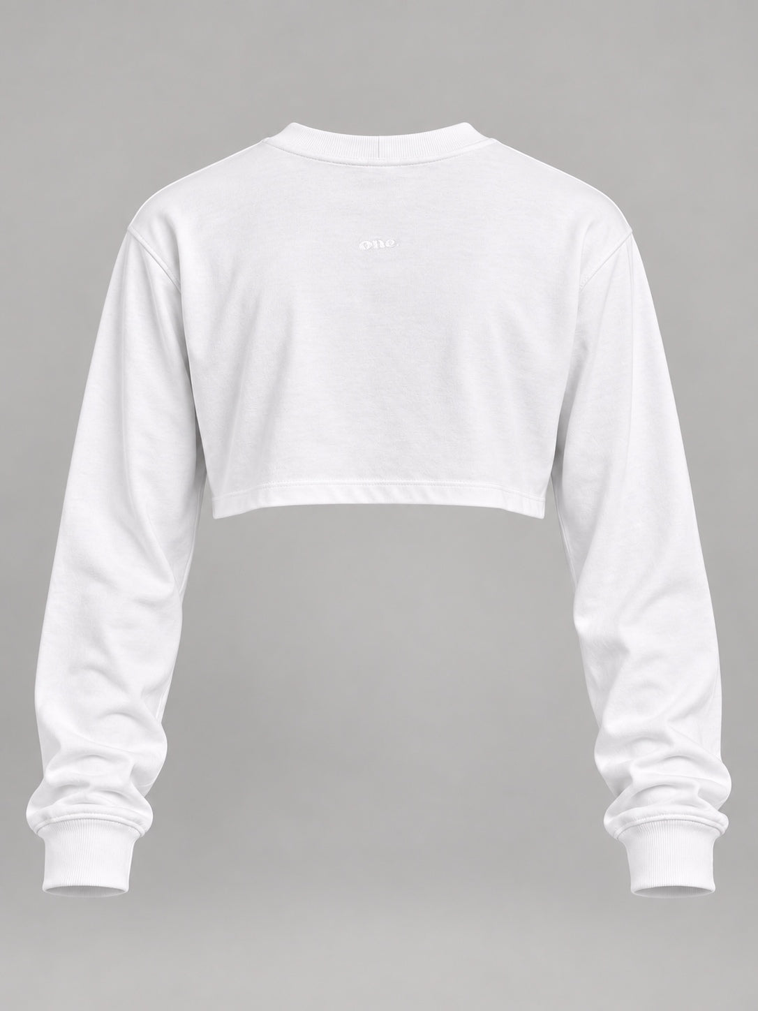 ONE Long Sleeve Crop white — back with original embroidery