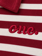 Studio Stripe Ruby Crop Polo Tee — detail view