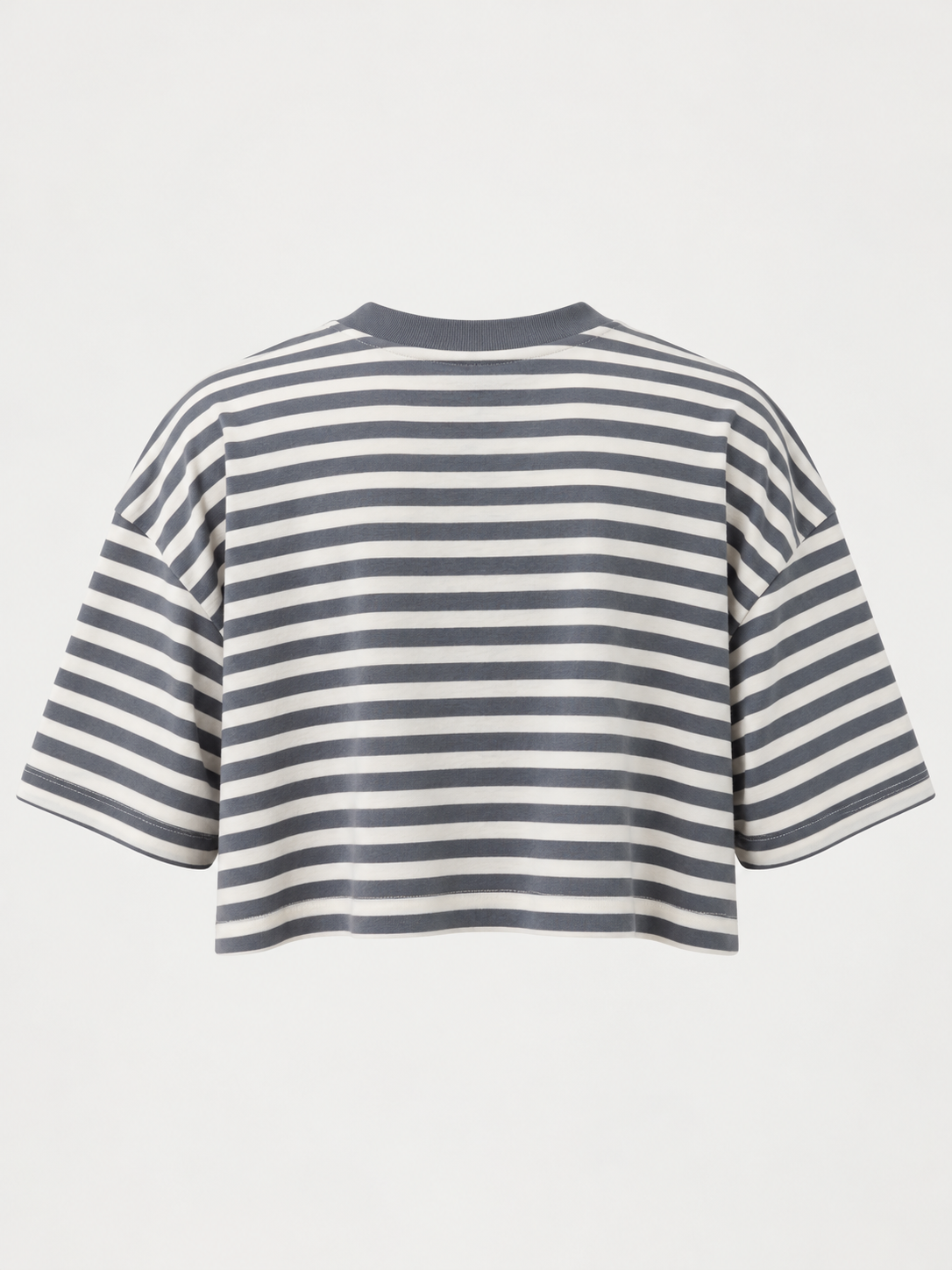 Studio Stripe Gray Crop Tee — back view