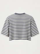 Studio Stripe Gray Crop Tee — back view