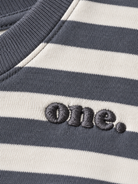 Studio Stripe Gray Crop Tee — detail view