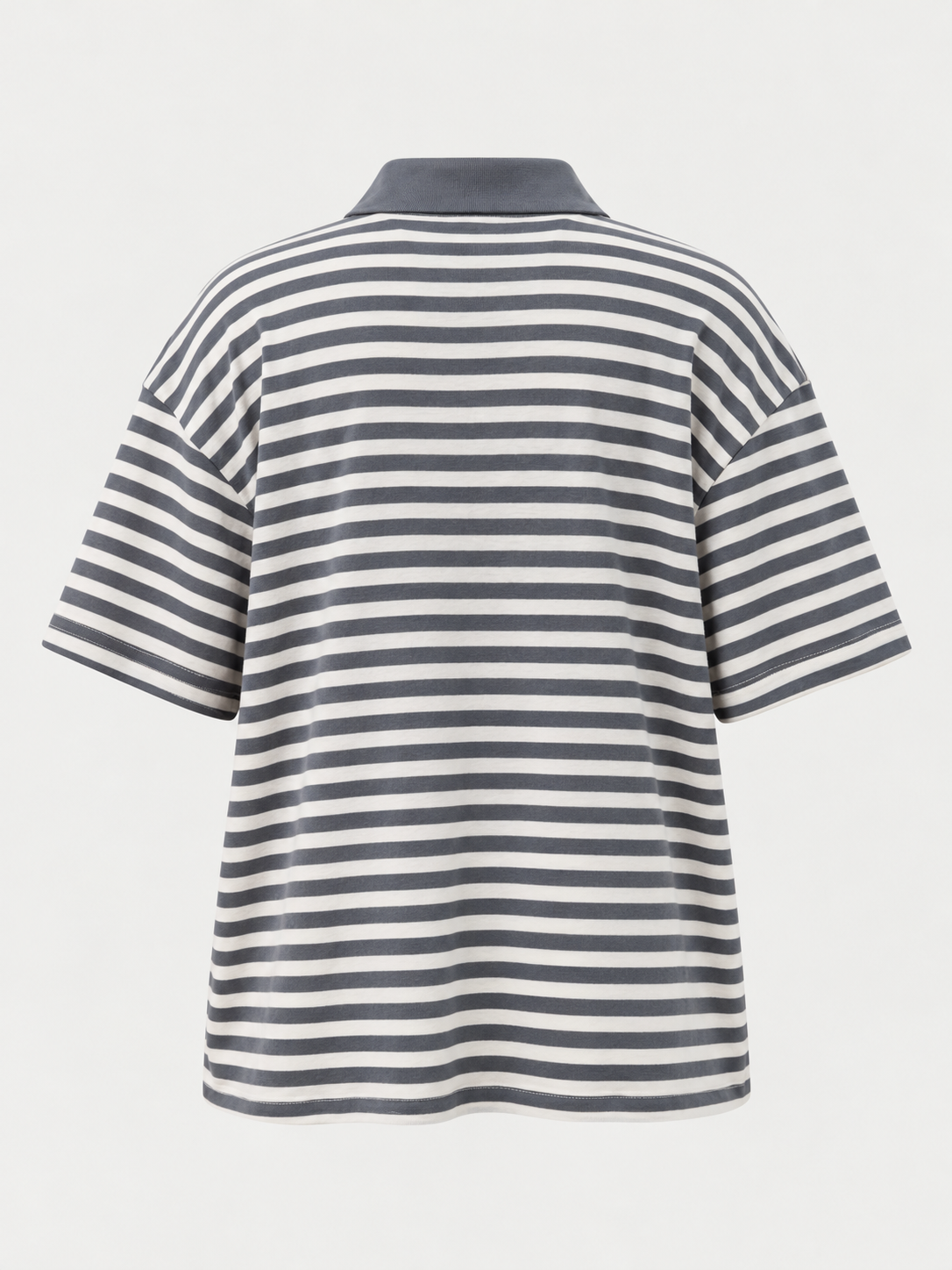 Studio Stripe Gray Polo Tee — back view
