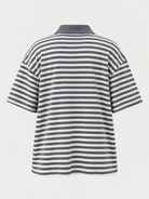 Studio Stripe Gray Polo Tee — back view