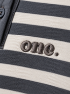 Studio Stripe Gray Polo Tee — detail view