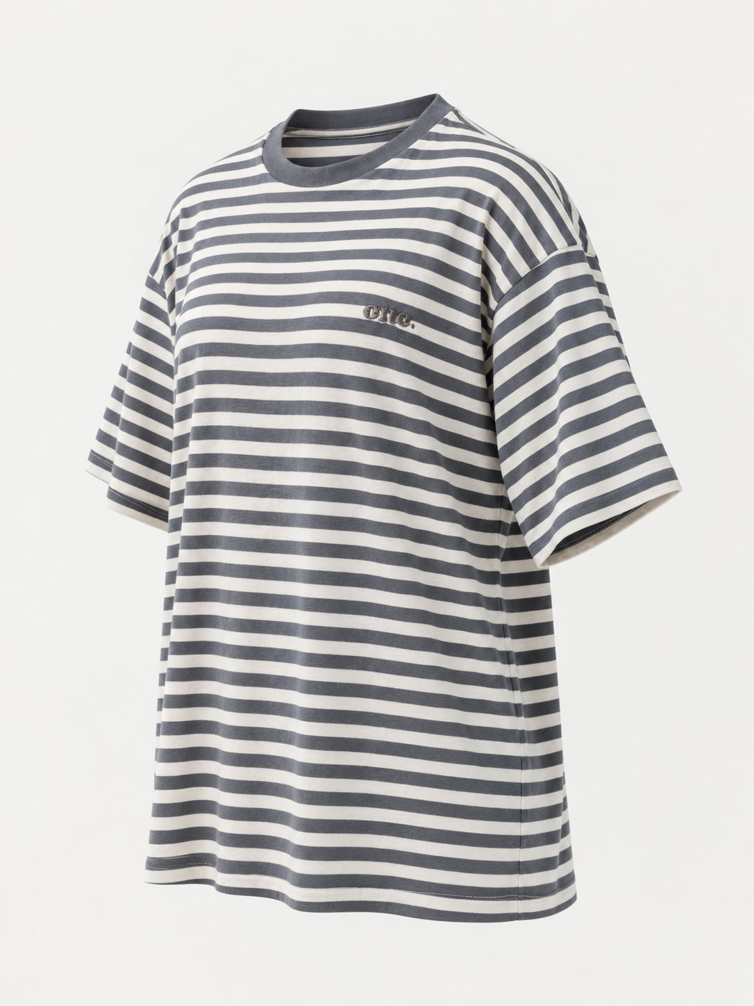 Studio Stripe Gray Tee — side view