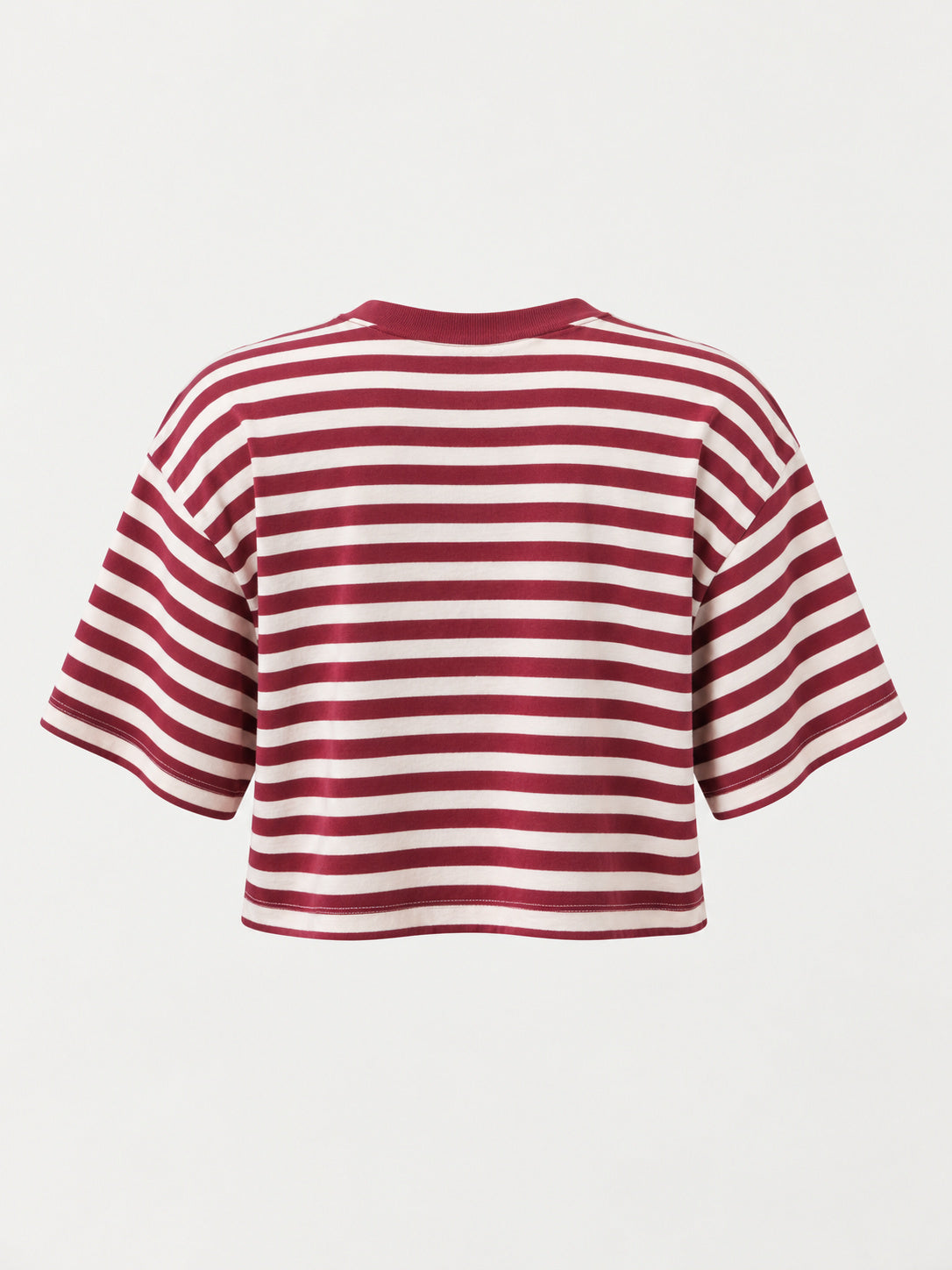 Studio Stripe Ruby Crop Tee — back view