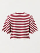 Studio Stripe Ruby Crop Tee — back view