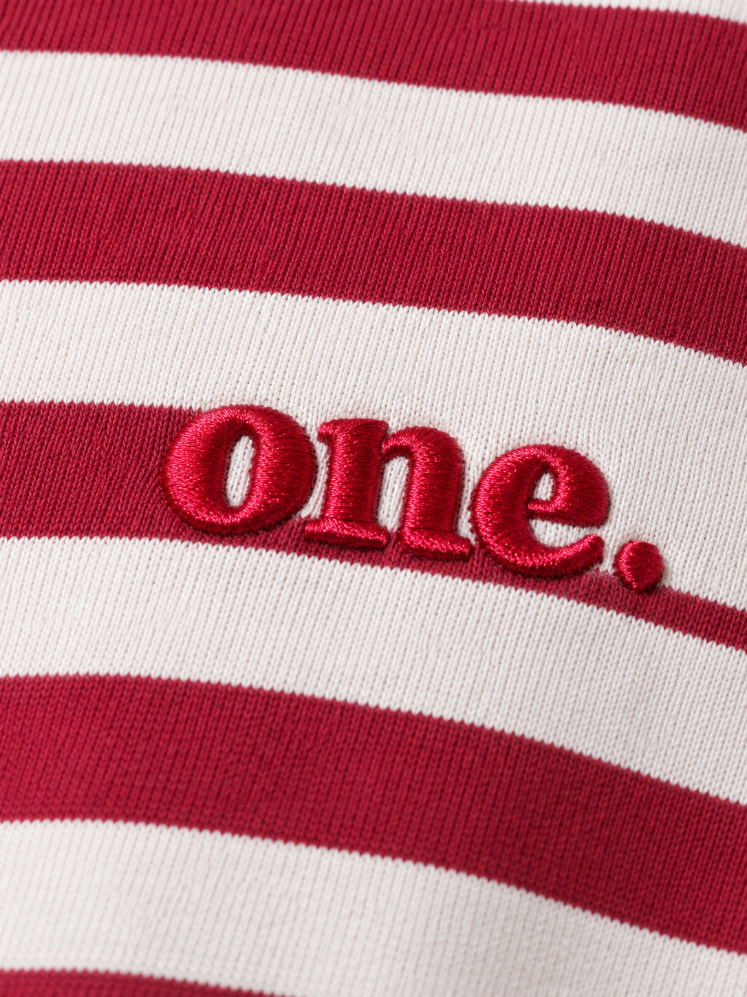 Studio Stripe Ruby Crop Tee — detail view
