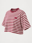 Studio Stripe Ruby Crop Tee — side view