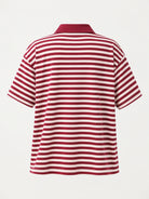 Studio Stripe Ruby Polo Tee — back view